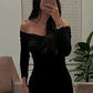 Cute Black Casual Dress,Black Mini Homecoming Dress Y1023