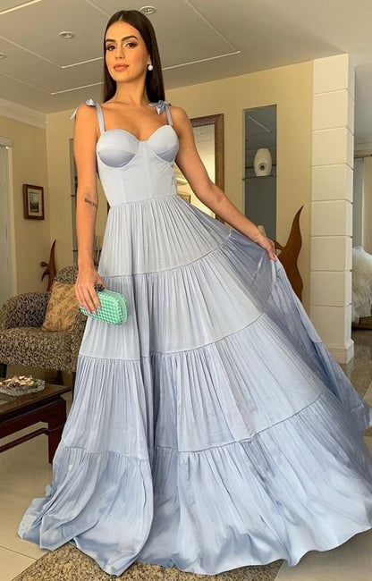 Elegant A-line Blue Long Prom Dress,Charming Evening Dress Y1081