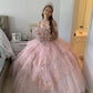 Pink Tulle Lace Ball Gown Sweet 16 Dress Y823