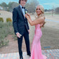 Generous Pink Backless Mermaid Prom Dress Sexy Formal Gown Y965