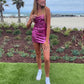 Cute Fuchsia Sequins Tight Dress,Sexy Mini Homecoming Dress Y1065