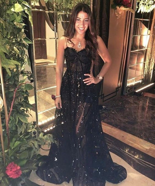 Black Fashion New Prom Dress A-line Evening Dress Y1018