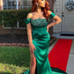 Charming Green Mermaid Prom Dress With Slit,Green Formal Gown Y1438