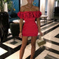 Red Satin Ruffle Sleeve Bardot Mini Dress Homecoming Dress Y1750