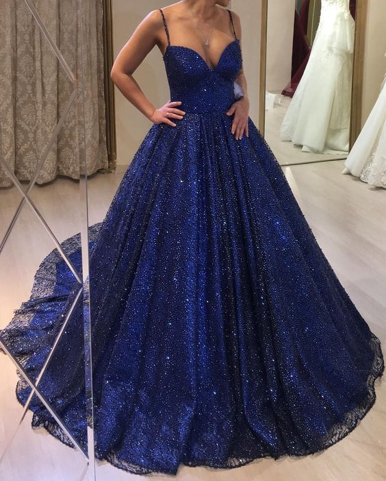 Blue Ball Gown Prom Dress Women Sexy Dresses Elegant Party Dress Y1813