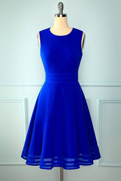 Cute Royal Blue Short Homecoming Dress 8th Graduation Dress Y672