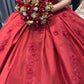 Classy Off The Shoulder Ball Gown With Flowers ,Sweet 16 Dress Y1223